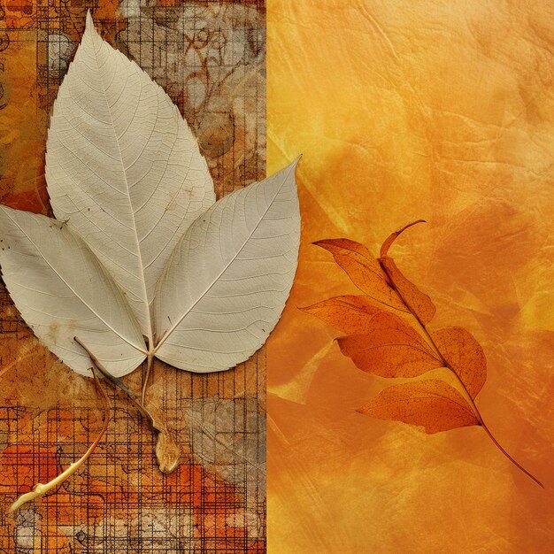 Foto foglie d'autunno su uno sfondo di legno