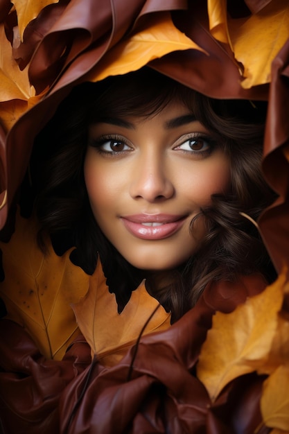 Autumn mood stock photo woman model