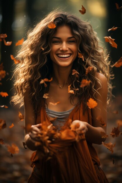 Autumn mood stock photo woman model