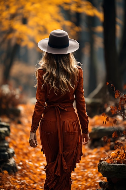 Autumn mood stock photo woman model