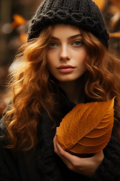 Photo autumn mood stock photo woman model