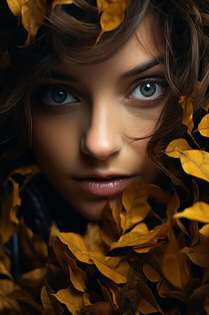 Autumn mood stock photo woman model