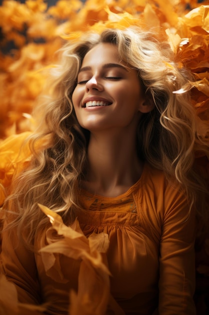 Autumn mood stock photo woman model