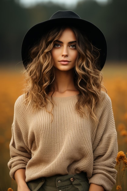 Autumn mood stock photo woman model