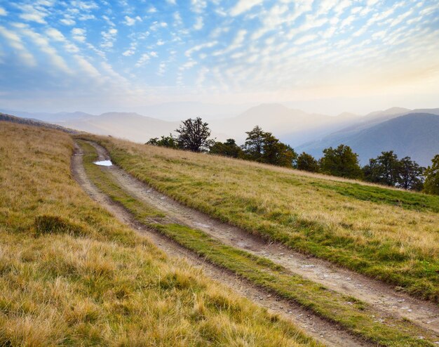 Autumn mountain road view