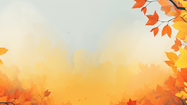 Photo autumn nature fall trees web banner with copy space generative ai