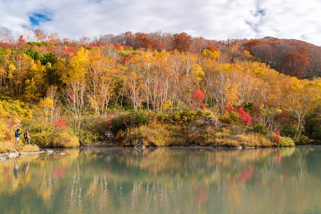 Autumn Onsen Lake Aomori Japan