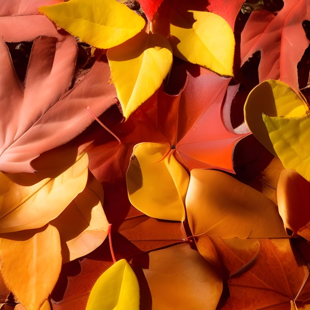 Foto foglie d'arancia d'autunno cadono a caso foglia di sfondo elemento astratto foto di carta da parati all'aperto