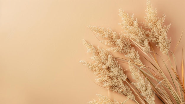 Autumn pampas on a clean beige background