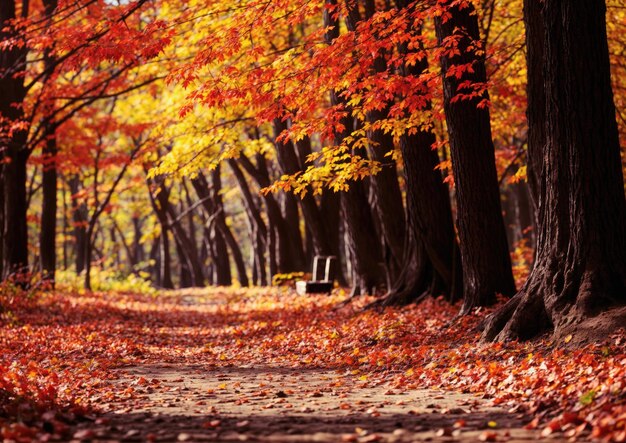 Autumn park Beautiful autumn landscape in the park Autumn forest