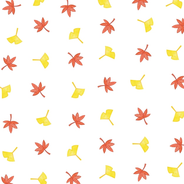 Autumn pattern Illustration with maple leaves