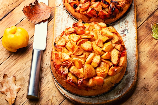 Autumn pie with quince