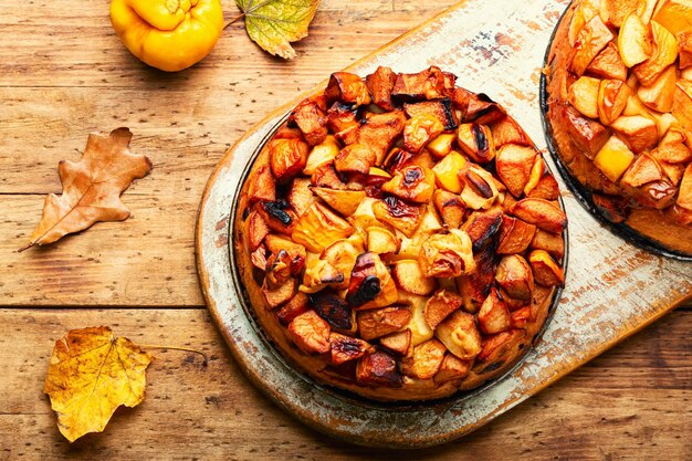 Autumn pie with quince