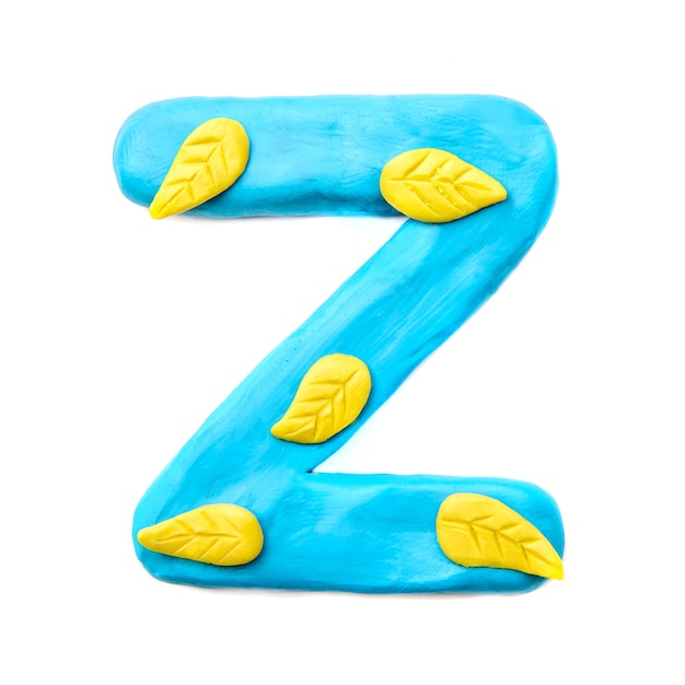 Photo autumn plasticine letter z of the english alphabet