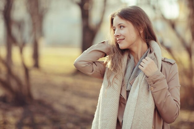 Autumn portrait of a girl in a coat