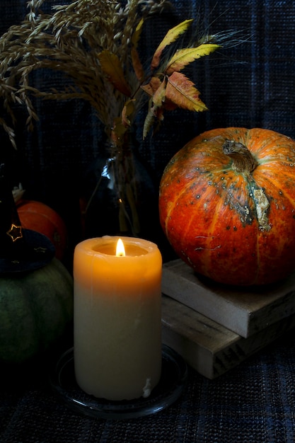 Autumn pumpkin candle