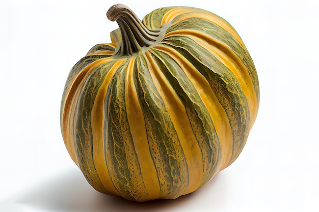 Autumn pumpkin orange pumpkin on the green grass in bright sunlight Generative Ai