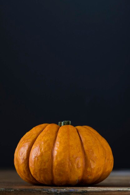 Autumn pumpkins against a dark background