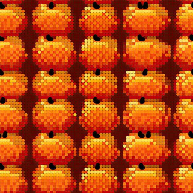 Photo autumn pumpkins harvest pixel pattern