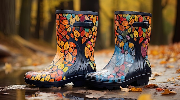 Autumn rubber boots Generative AI