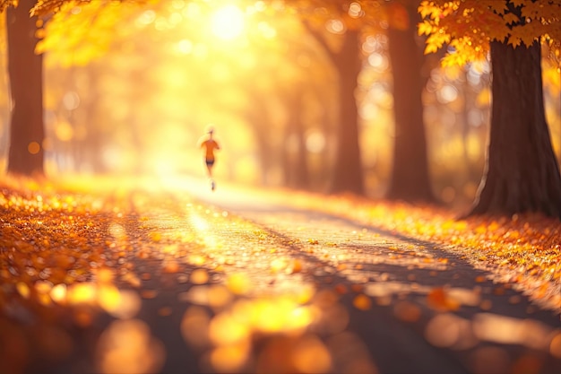 Autumn running concept ai generative