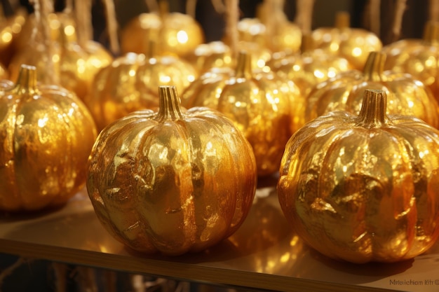 Foto foto di zucca splendente delle zucche dei golden globes autunnali