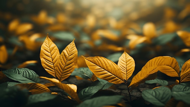 Autumn's Microscopic Green Foliage