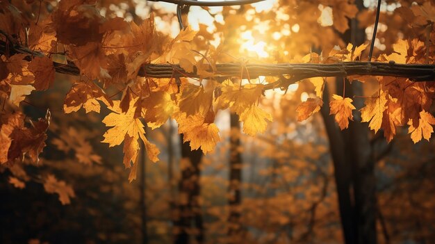 Photo autumn's radiance sunlit leaves