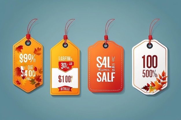 Autumn sale prijs labels Vector illustratie