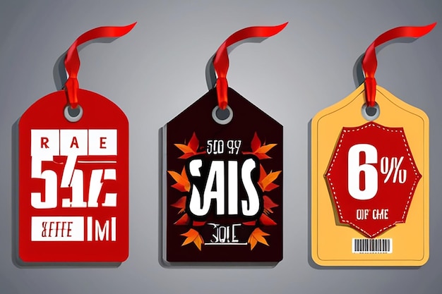 Autumn sale prijs labels Vector illustratie