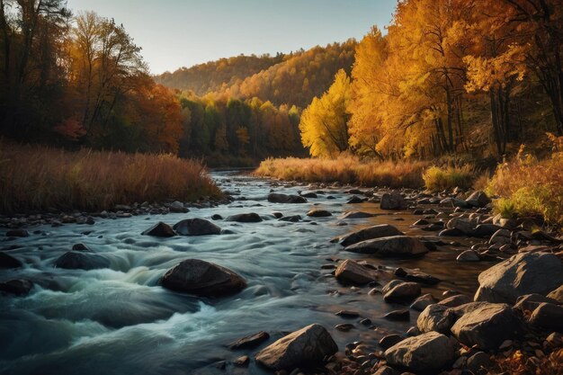 autumn season along the river