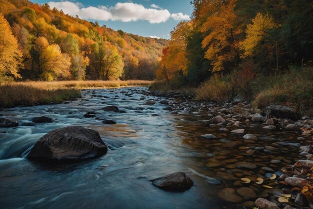 autumn season along the river