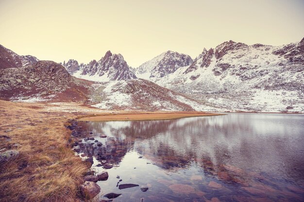 Autumn season in  Kackar Mountains in the Black Sea region of Turkey. Beautiful mountains landscape.