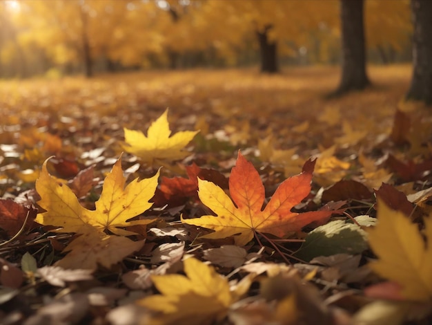 Осенний сезон листья растения сцена генеративный ai