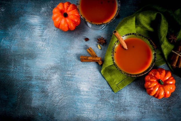 Autumn spicy pumpkin martini