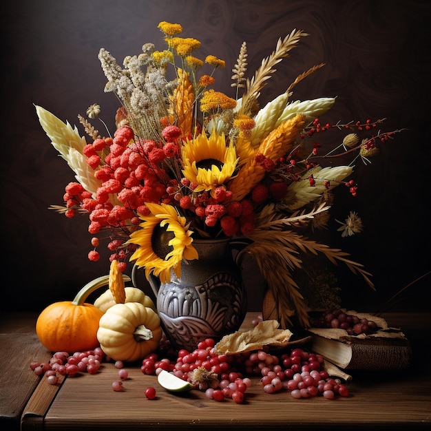 autumn still life arrangement