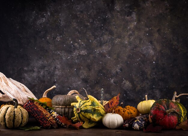 Autumn still life with pumpkin