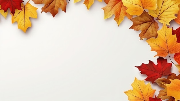 Autumn style template with yellow leaves with copy space