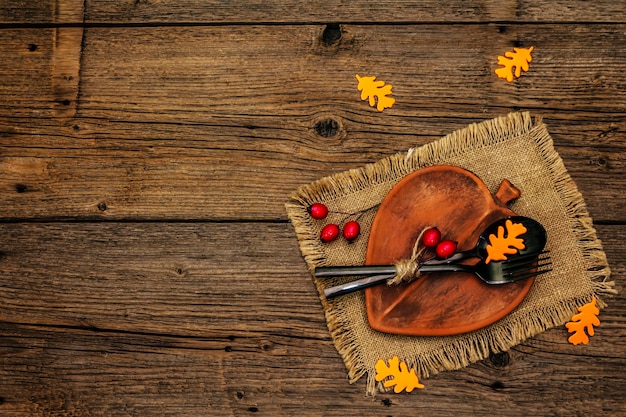 Autumn table setting.