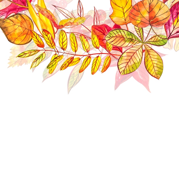 autumn template background. seasonal illustrations.watercolor illustration.