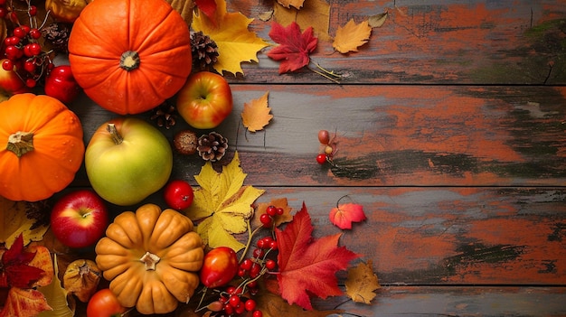 Autumn Thanksgiving Colorful Setting Background Ai Generative