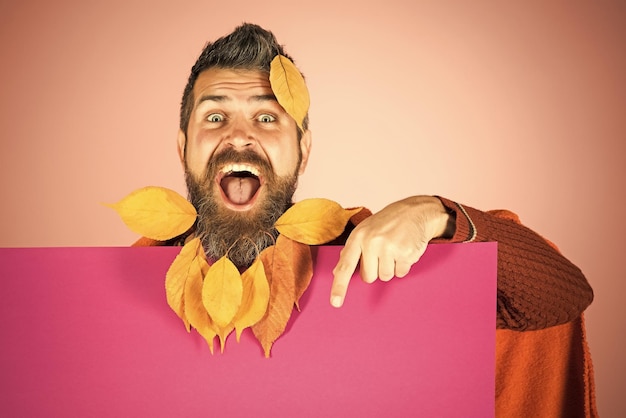 Foto l'autunno lascia la barba dal barbiere e dal parrucchiere