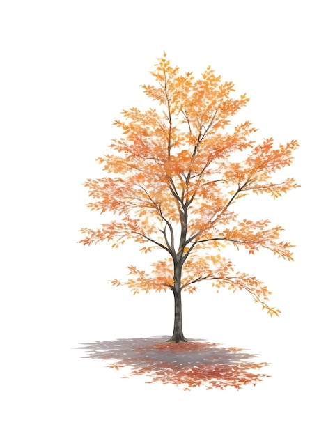 Photo autumn tree isolated on white