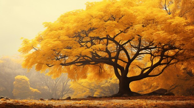 Autumn tree yellow