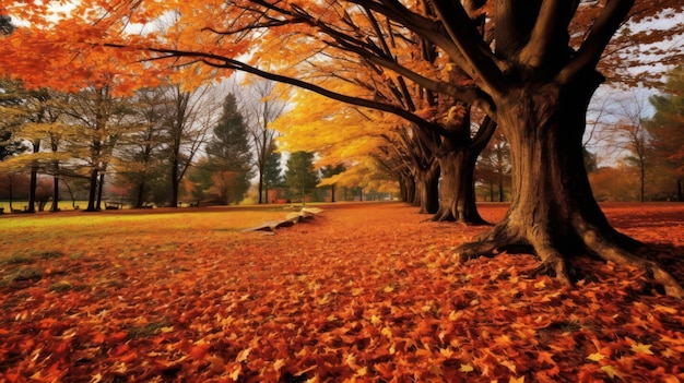 autumn trees HD 8K wallpaper Stock Photographic Image