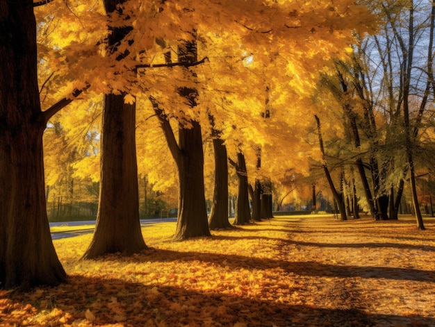 Autumn trees HD 8K wallpaper Stock Photographic Image