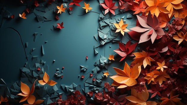 Autumn Vibes Vertical Template with Ripped Paper Background