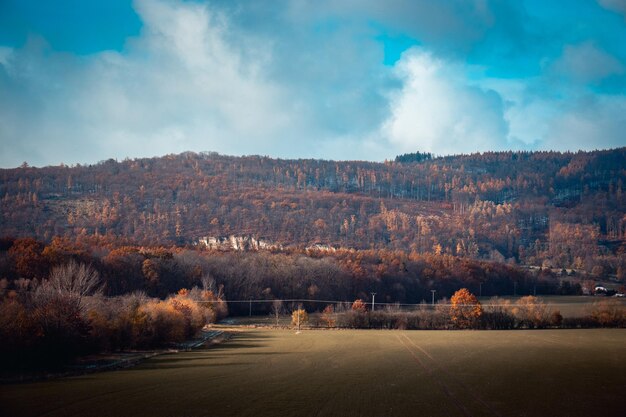 Photo autumn view of the pyrenean mountains in poland concept photo beautiful views in polish countryside