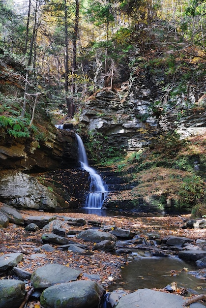 Autumn Waterfall in mountain