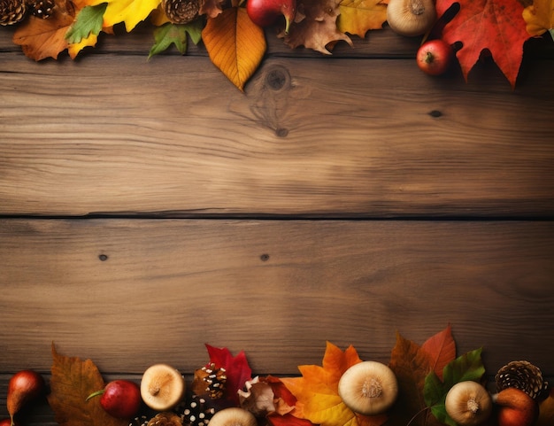 Autumn wooden background